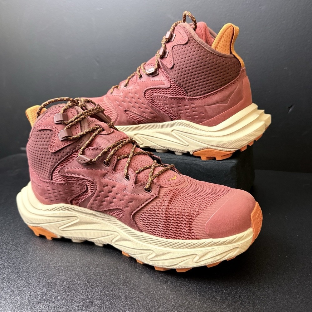Hoka One One Shoes Womens 10 Red Orange Anacapa 2 Mid GTX Sneaker Hiking - Picture 7 of 13